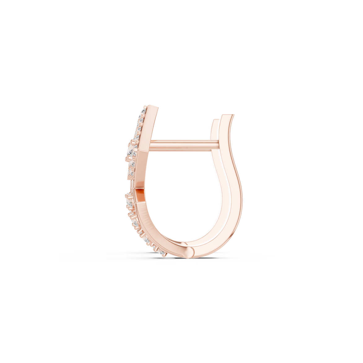 Geometric diamond hoop earrings