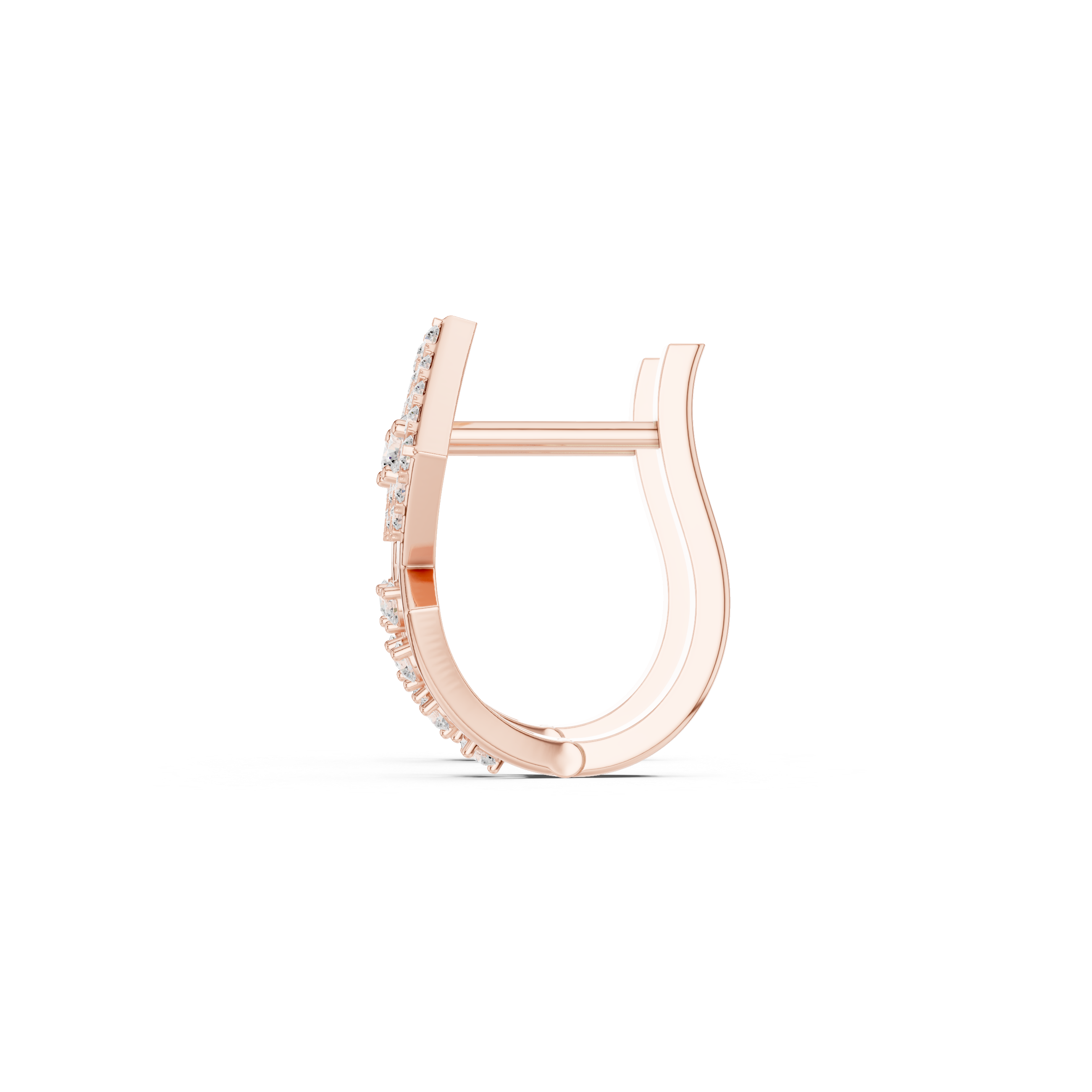 Geometric diamond hoop earrings