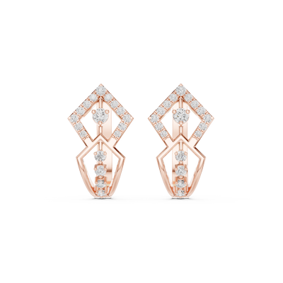 Geometric diamond hoop earrings