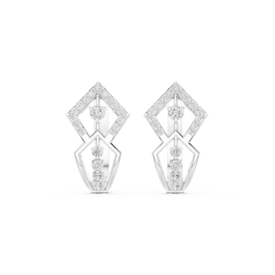 Geometric diamond hoop earrings