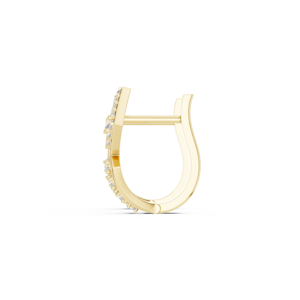 Geometric diamond hoop earrings