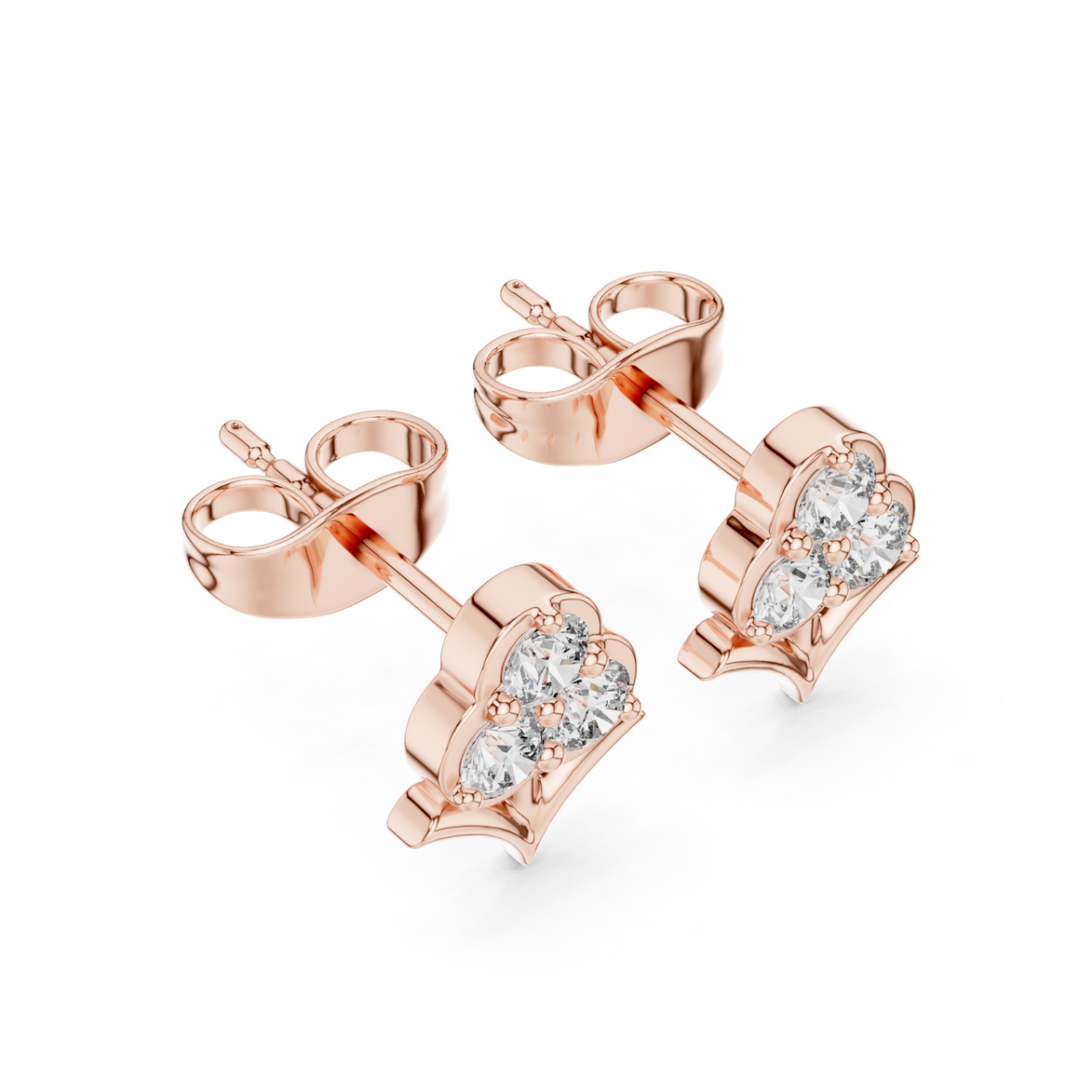 Diamond floral cluster stud earrings in gold by Signora Jewels