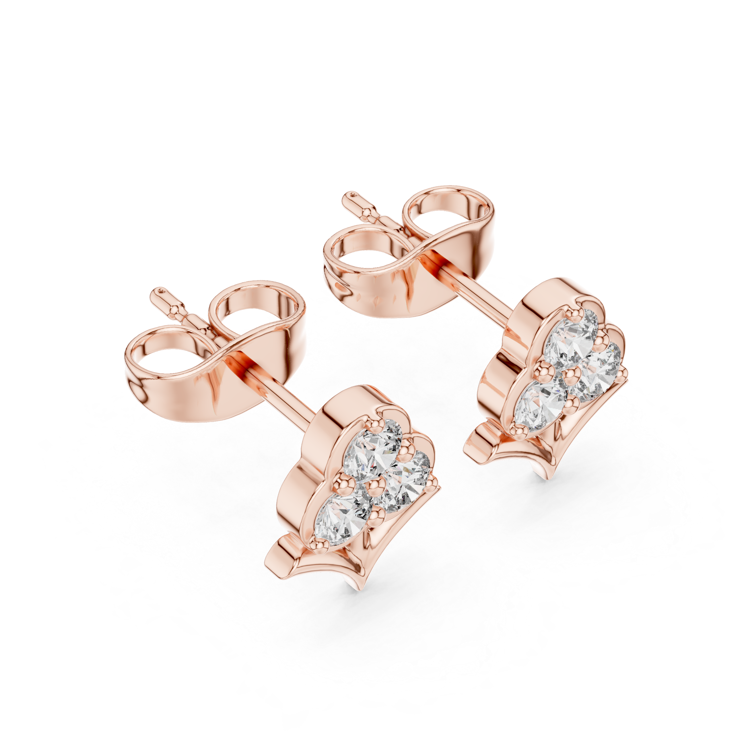 Diamond floral cluster stud earrings in gold by Signora Jewels