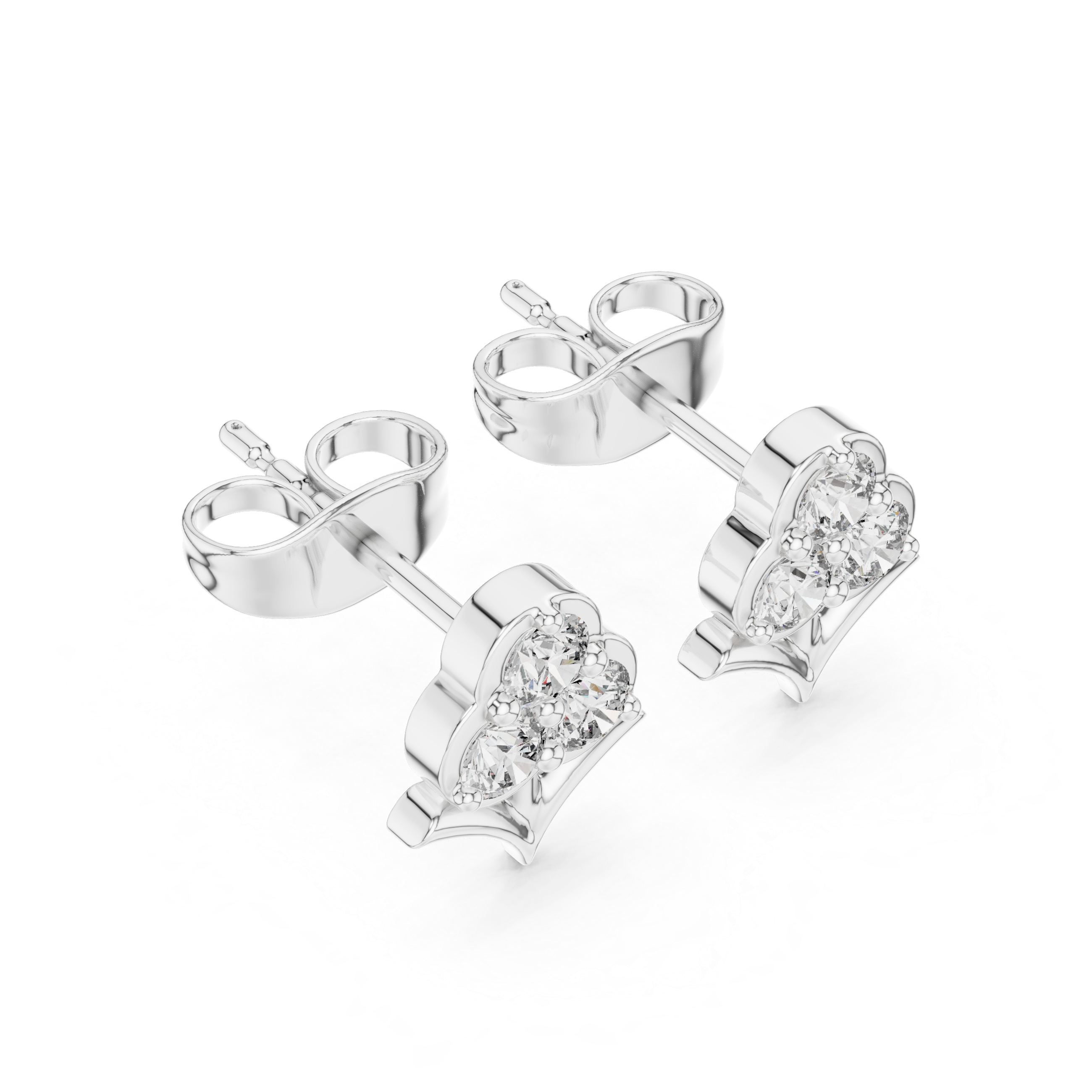 Diamond floral cluster stud earrings in gold by Signora Jewels