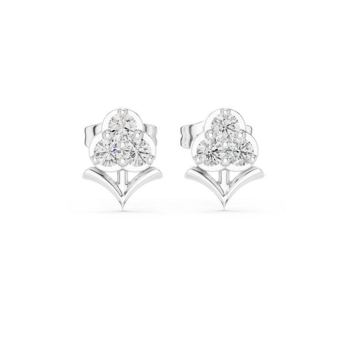 Diamond floral cluster stud earrings in gold by Signora Jewels