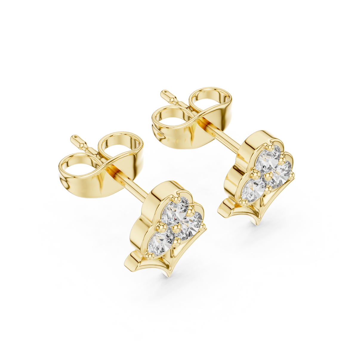 Diamond floral cluster stud earrings in gold by Signora Jewels