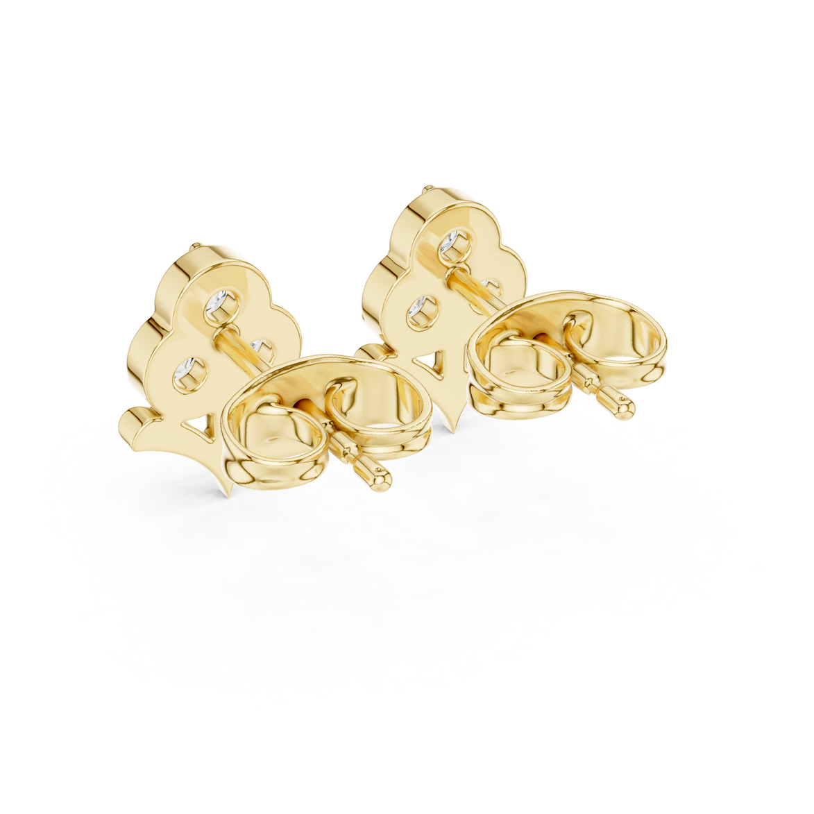 Diamond floral cluster stud earrings in gold by Signora Jewels