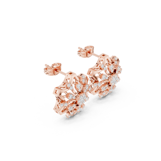 Side profile of the rose gold Celestial Bloom diamond earrings
