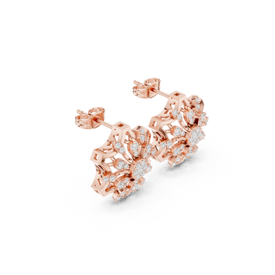 Side profile of the rose gold Celestial Bloom diamond earrings