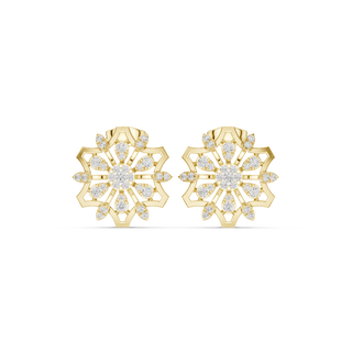 Front face of the yellow gold Celestial Bloom stud earrings