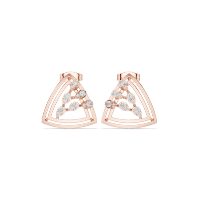 Geometric diamond openwork earrings in gold with lab grown diamonds by Signora Jewels