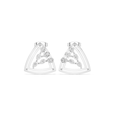 Geometric diamond openwork earrings in gold with lab grown diamonds by Signora Jewels