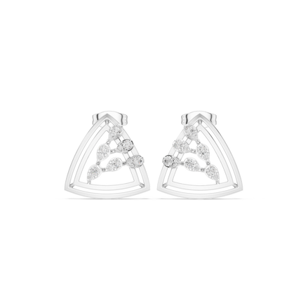 Geometric diamond openwork earrings in gold with lab grown diamonds by Signora Jewels