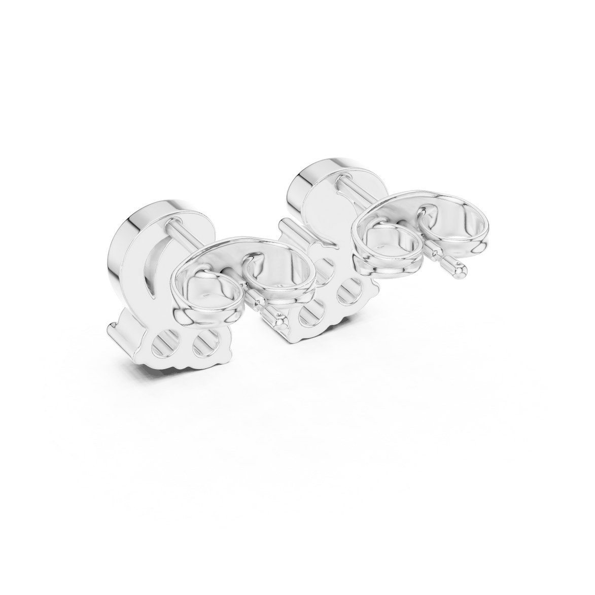 Diamond swirl floral stud earrings in gold by Signora Jewels