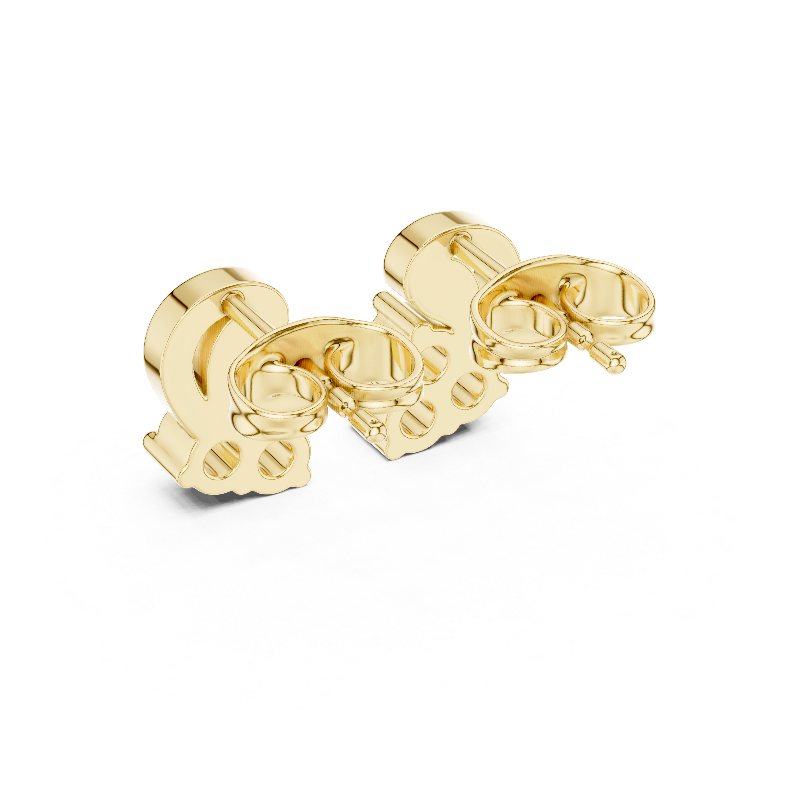 Diamond swirl floral stud earrings in gold by Signora Jewels