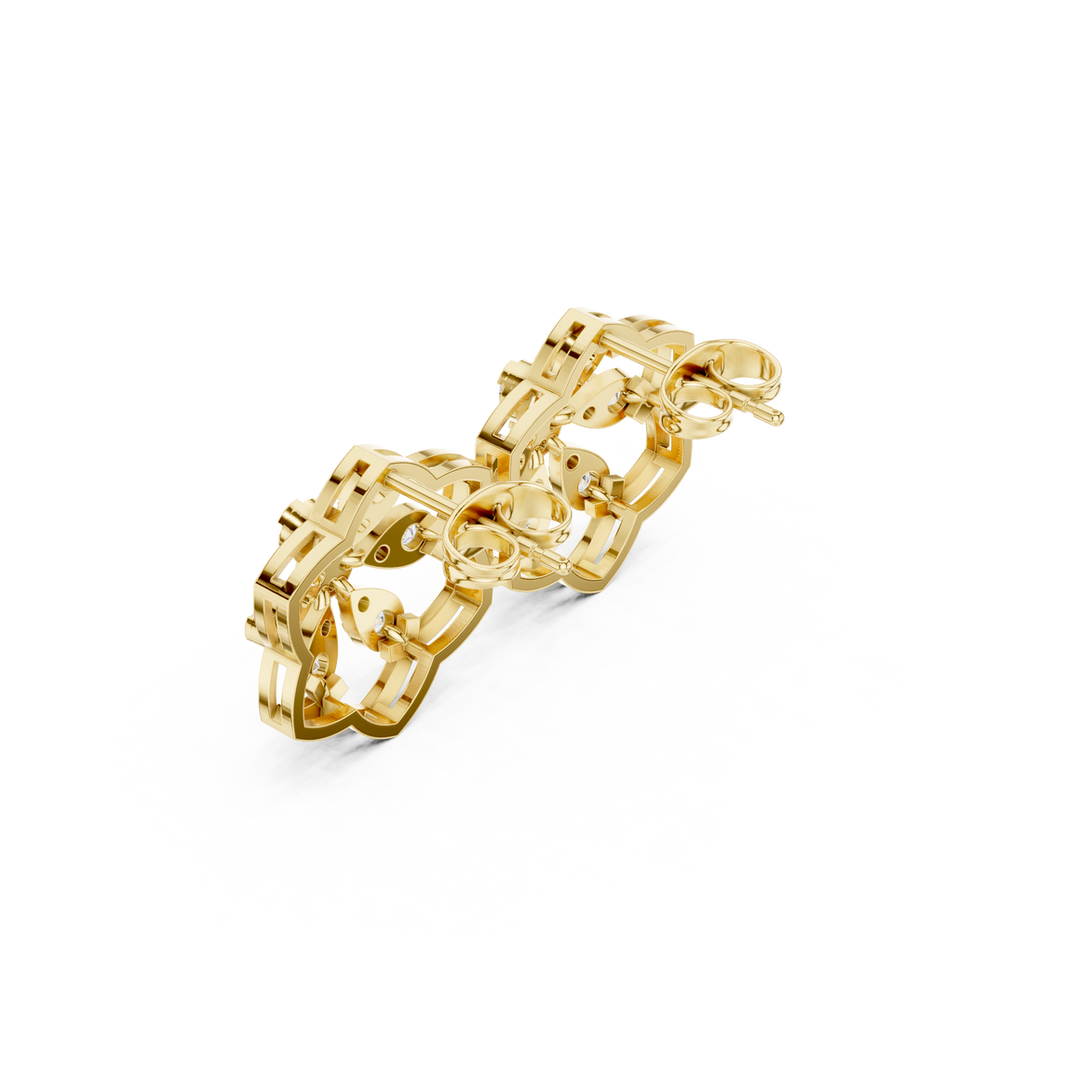 Floral diamond stud earrings in gold with lab grown diamonds by Signora Jewels