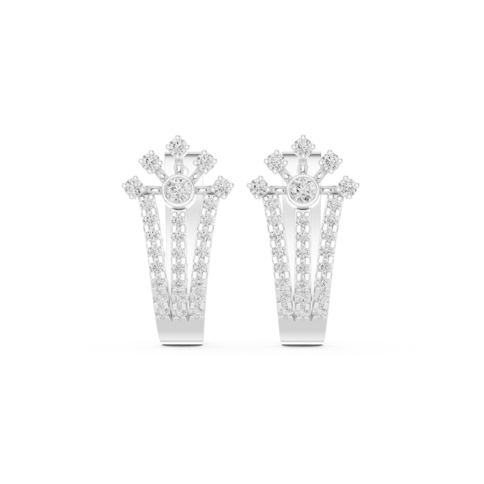 Floral diamond statement earrings in gold with lab grown diamonds by Signora Jewels