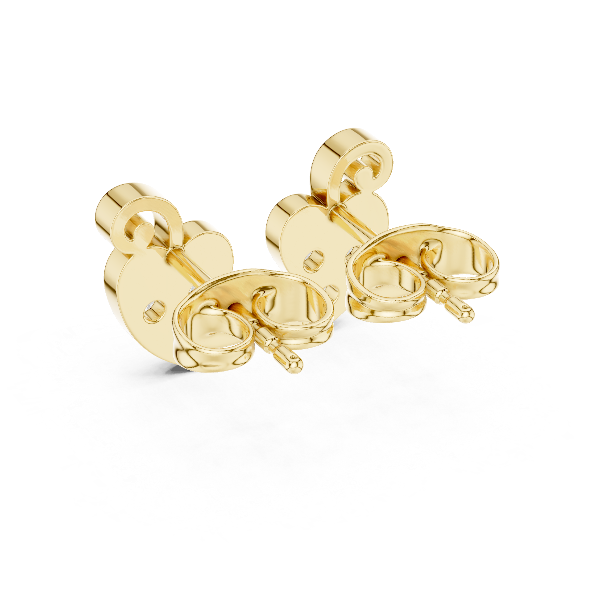 Diamond heart swirl stud earrings in gold by Signora Jewels