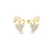 Diamond heart swirl stud earrings in gold by Signora Jewels