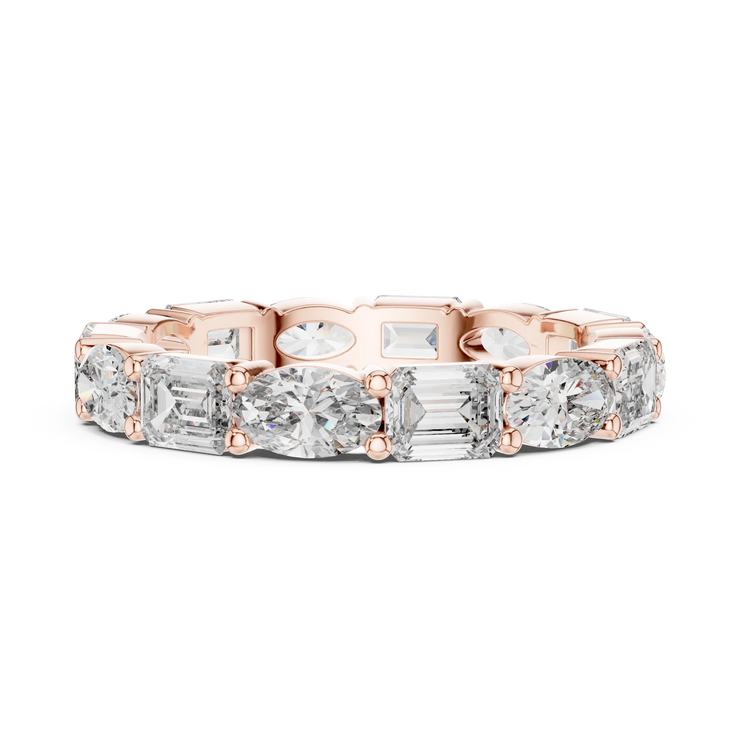 Emerald & Oval Lab Grown Diamond Eternity Ring
