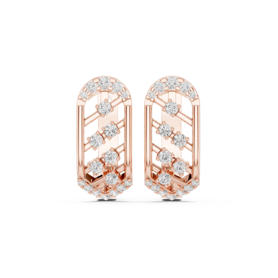 Geometric diamond openwork earrings in gold with lab grown diamonds by Signora Jewels