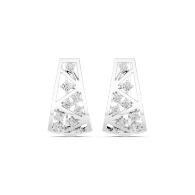 Diamond geometric openwork earrings in gold by Signora Jewels