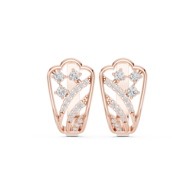Diamond heart inspired earrings in gold by Signora Jewels