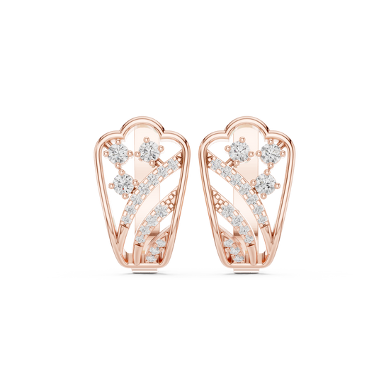Diamond heart inspired earrings in gold by Signora Jewels