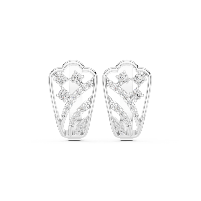 Diamond heart inspired earrings in gold by Signora Jewels
