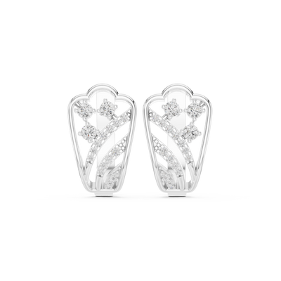 Diamond heart inspired earrings in gold by Signora Jewels