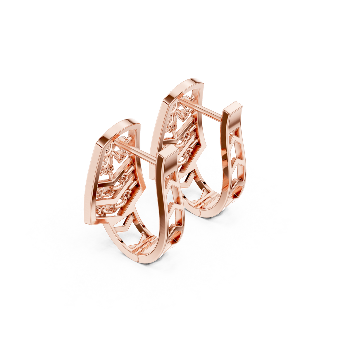 Diamond geometric floral earrings in gold by Signora Jewels