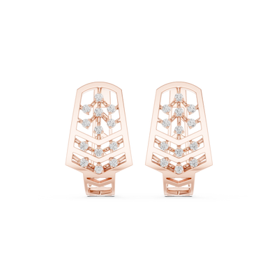 Diamond geometric floral earrings in gold by Signora Jewels