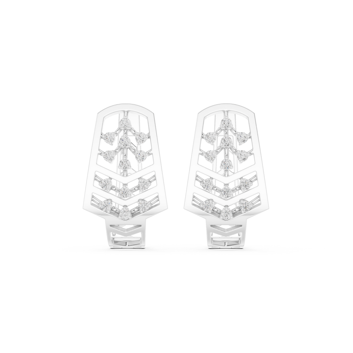 Diamond geometric floral earrings in gold by Signora Jewels