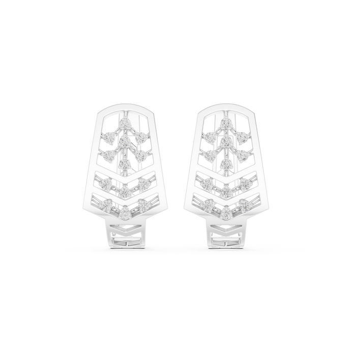 Diamond geometric floral earrings in gold by Signora Jewels