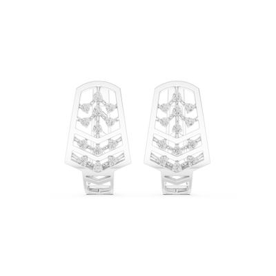 Diamond geometric floral earrings in gold by Signora Jewels