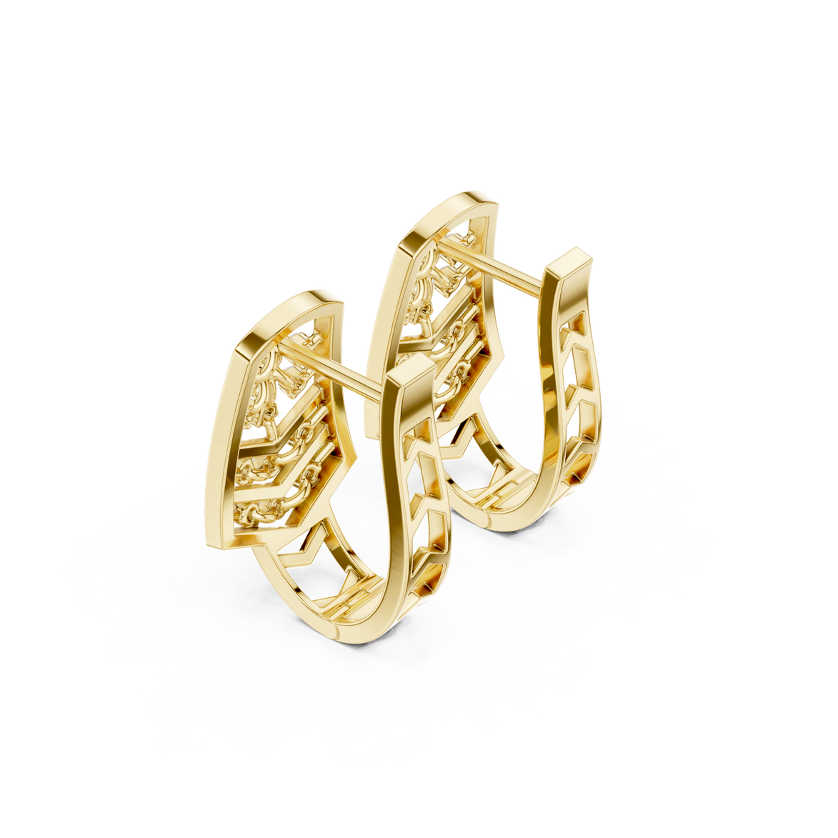 Diamond geometric floral earrings in gold by Signora Jewels