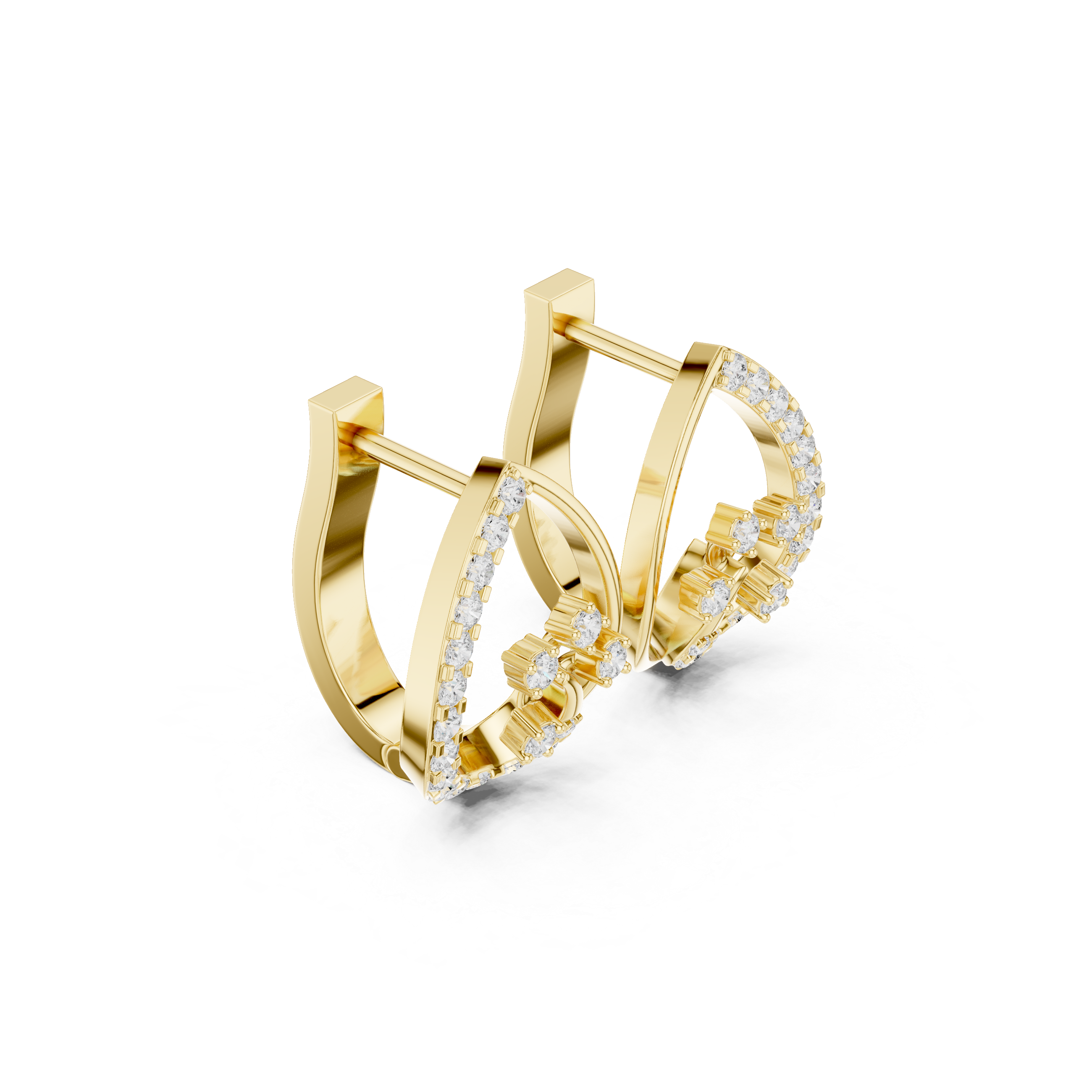 Diamond teardrop floral earrings in gold by Signora Jewels