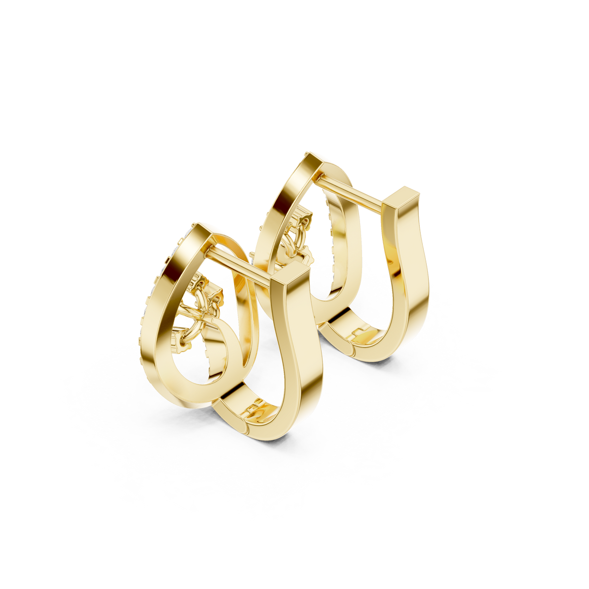 Diamond teardrop floral earrings in gold by Signora Jewels