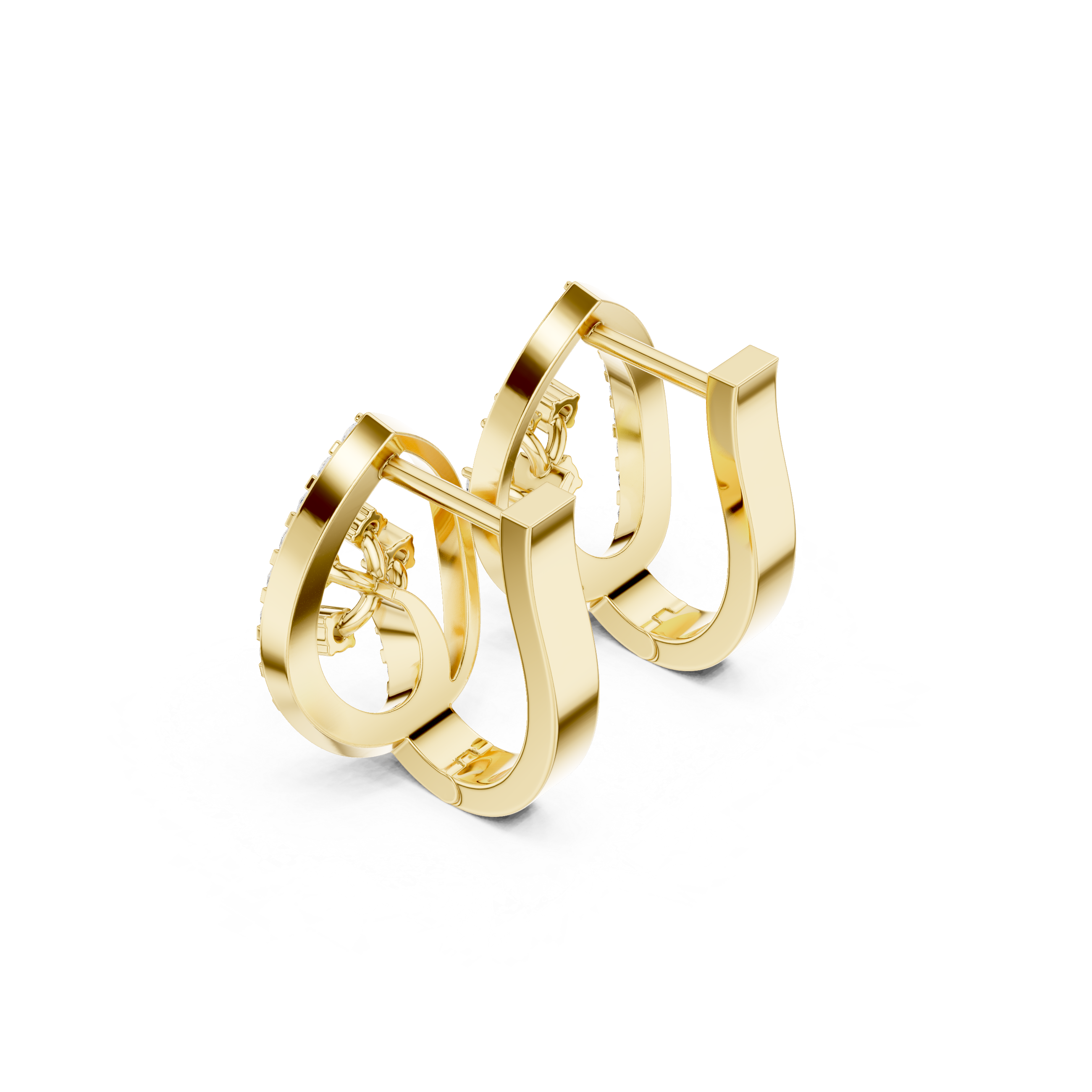 Diamond teardrop floral earrings in gold by Signora Jewels