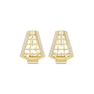 Front face of the yellow gold Radiant Ladder hoop earrings