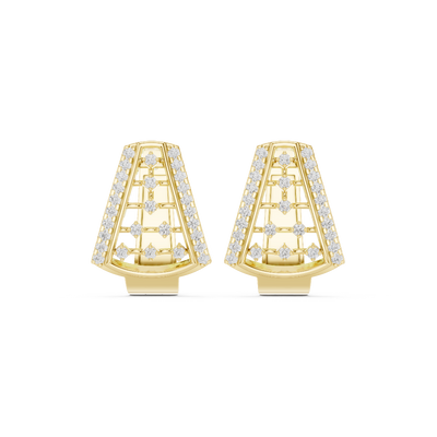 Front face of the yellow gold Radiant Ladder hoop earrings