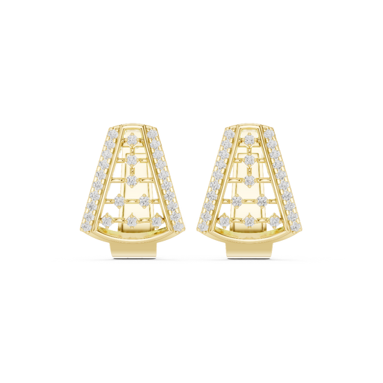 Front face of the yellow gold Radiant Ladder hoop earrings