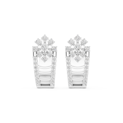 Diamond floral geometric earrings in gold by Signora Jewels