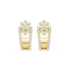 Diamond floral geometric earrings in gold by Signora Jewels
