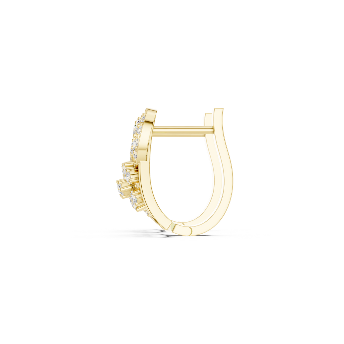 Diamond geometric floral earrings in gold by Signora Jewels