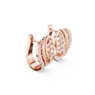 Side profile of the rose gold Ocean Drift diamond earrings