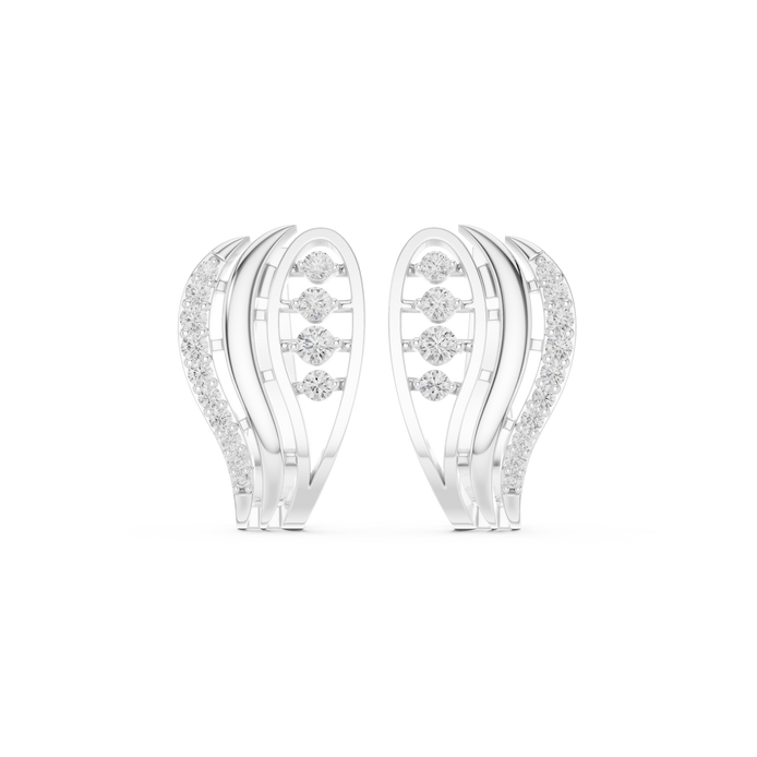 Diamond wave hoop earrings in gold by Signora Jewels