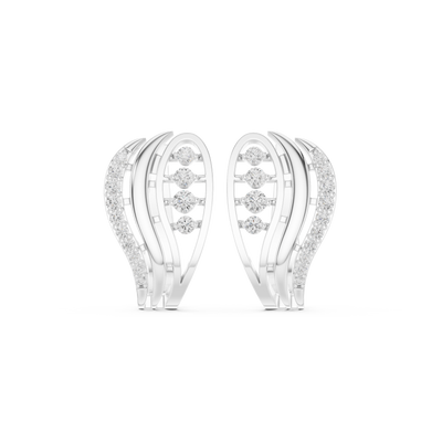 Diamond wave hoop earrings in gold by Signora Jewels