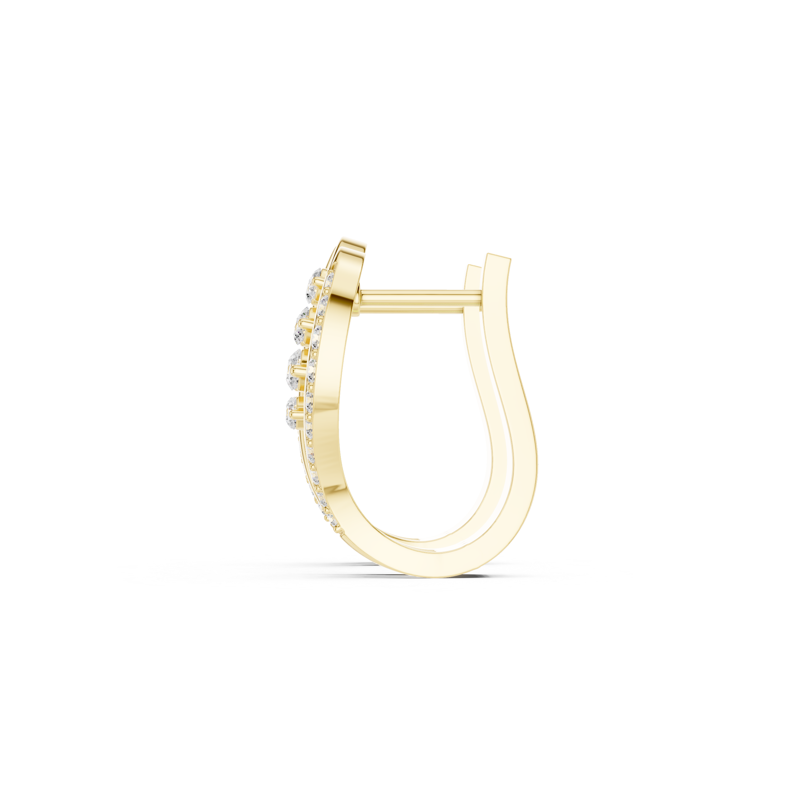 Diamond wave hoop earrings in gold by Signora Jewels