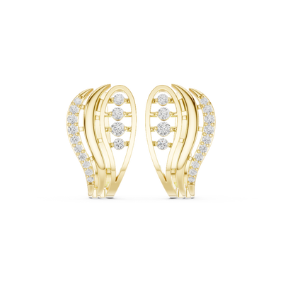 Front face of the yellow gold Ocean Drift stud earrings
